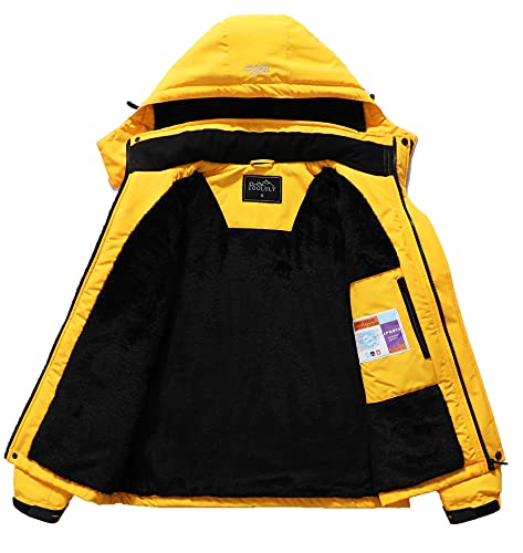 Pooluly Men's Ski Jacket Warm Winter Waterproof Windbreaker Hooded Raincoat Snowboarding Jackets