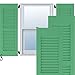 Ekena Millwork RW101LV12X64LPH Two Equal Louver Exterior Wood Shutters, 12"W x 64"H, Lily Pads