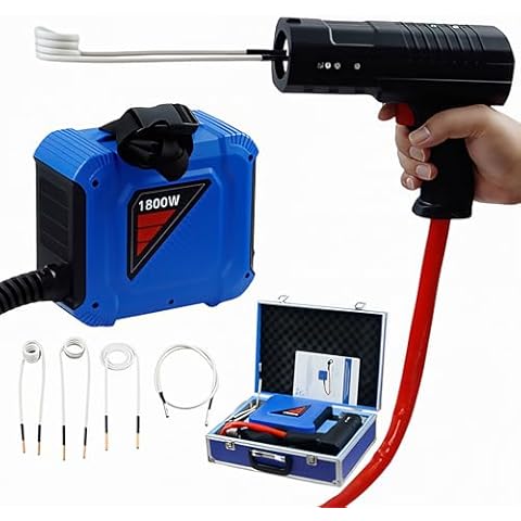 Magnetic Induction Heater, 1800W 110V Bolt Remover Kit with 4 Coil, Flameless Auto Heater for Rusty Screw Removing, Handheld Portable Heater for Home Car Repair Cover