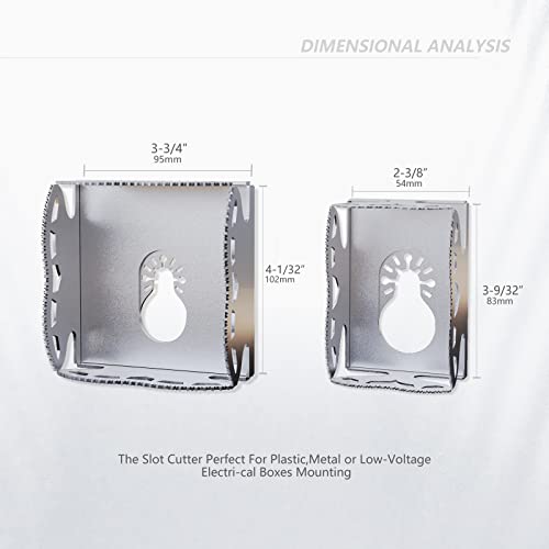 Gstk 2-Piece Stainless Steel Square And Rectangle Slot Cutter, The Perfect Accessory For Your Oscillating Multi-Tool #TOP4