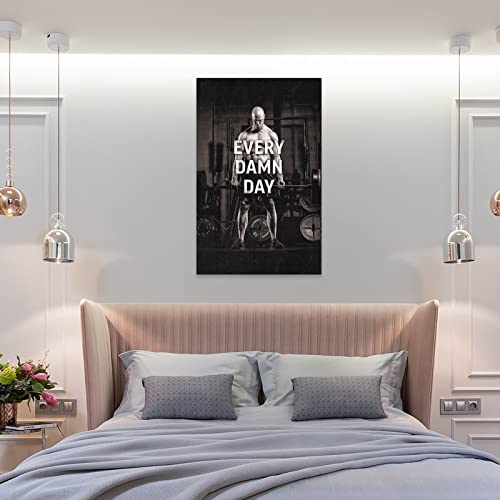 Fitness Gym Poster Inspirational Motivational Wall Art Men's Workout Bodybuilding Poster (2) Canvas Painting Posters And Prints Wall Art Pictures For Living Room Bedroom Decor 24X36Inch(60X90Cm) Fram #TOP7
