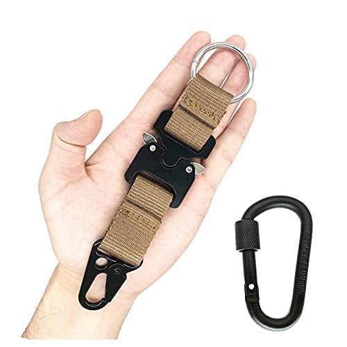 ONE WVW PIN Tactical Key Chains for Mens, EDC Gear Clips with HK Clip, Large Military Keychain Molle Accessories