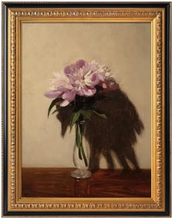 FOLKOR Finished Ornate Frame for 8x10 Canvas Paintings, Antique Black and Gold Canvas Frame for Oil Painting Art Prints, Wood Frame for Home Living Room Wall Decor (Empty Frame, No Backboard)