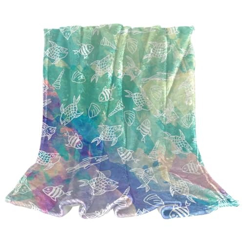 Couverture polaire poissons douce pour un cocon de douceur unique - 2