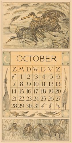 Kalenderblad oktober met snip en reiger (1916) Poster Print by Theo van Hoytema (24 x 36)