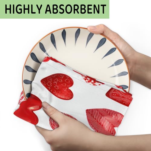 Torchons de cuisine doux microfibre absorbants Saint Valentin 45x72