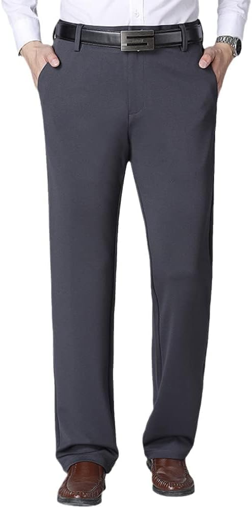 IDEALSANXUN Fleece Lined Pants for Mens Straight Leg Casual Stretch Dress Pants