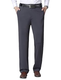 IDEALSANXUN Fleece Lined Pants for Mens Straight Leg Casual Stretch Dress Pants