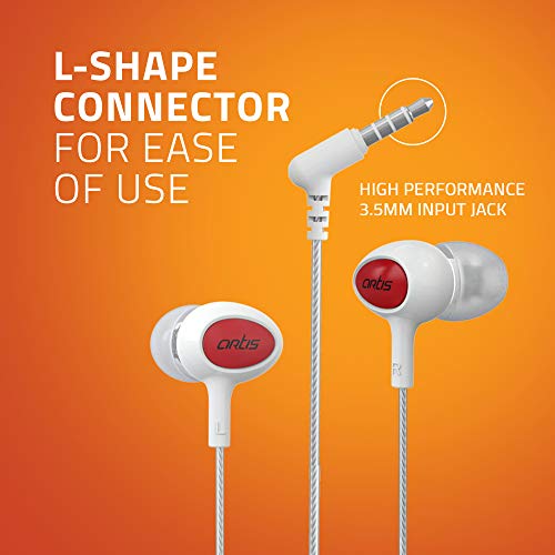 Image of Artis E400M Wired in Ear Headphones with Mic (White)