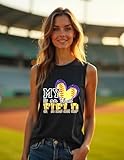 My Heart is On That Field Softball Tank Top for Women Softball Love Heart Leopard Print Outdoor Games Summer Sleeveless Top-Grey XL
