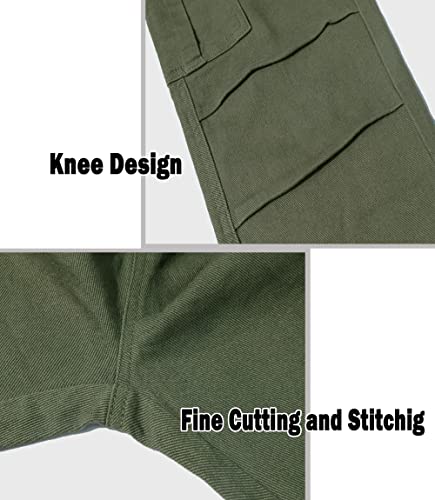 Tlaenson Boys Cargo Pants Kids Twill Jogger For Youths Boy Pull On School Adjustable Waist Pants Army Green Size 170 13-14 Years #TOP4