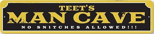 Man Cave Sign, No Snitches Allowed, Man Cave Owner Sign, Home Metal Sign