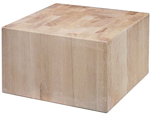 Preisvergleich Produktbild Contacto Edelstahl Hackblock Weissbuche ohne Untergestell 30 x 30 x 20 cm