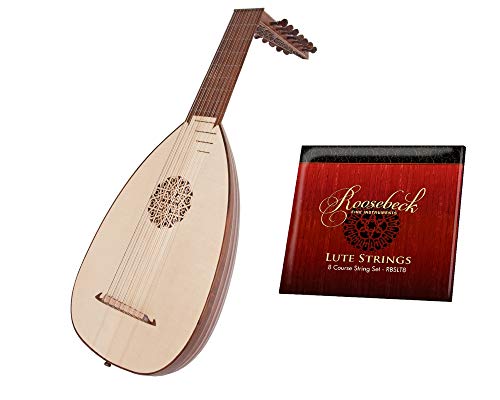 Includes: Sheesham Traditional 8-Course Deluxe Lute Solid Spruce Top W/Bag & Extra String Set