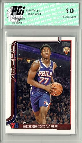 V.J. Edgecombe 2025 Topps #203 Flagship Rookie Card PGI 10