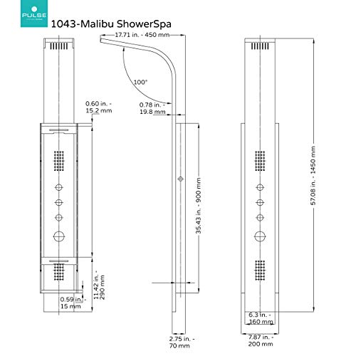 Pulse Showerspas 1043-Ssb Malibu Showerspa Panel With Rain Showerhead, 2 Oversized Body Spray Jets And Hand Shower, Brushed Stainless Steel With Brushed Nickel Fixtures #TOP3