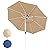 YITAHOME 10FT Patio Umbrella Push Button Tilt and Crank Adjustment Market Table Umbrella 8 Sturdy Ribs Aluminum Outdoor Umbrella UV Resistant for Garden, Deck, Beach, Khaki (Not Base Included)