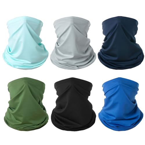 Image of 6 Pieces Summer Face Cover Scarf Mens Neck Gaiter For Men Women UV Protection Face Breathable Sun Protection Cycling Running