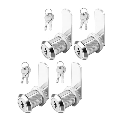 Image of RV Storage Locks, Camper Compartment Storage Door Locks with Keys, Cabinet Lock for RV Camper Travel Trailer, Drawer Cabinet Toolcart Storage, 1-3 /8 Inch 4 Locks with 8 Keyed Alike, Zinc Alloy