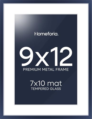 Homeforia 9x12 Navy Blue Frame, High End Metal 9 x