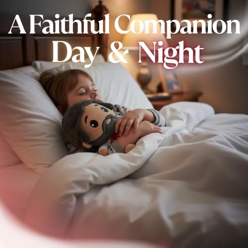 DECCED Jesus Plush Doll | Soft Stuffed Jesus Plush with Embroidered Details for Comfort, Gifting, & Christian Home Display | Cuddly Seated Design | 11.22 Inch (Red) by DECCED - Used condition - Image 2