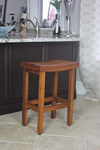Image of AquaTeak Patented 24 inch Sumba Tall Teak Counter Stool