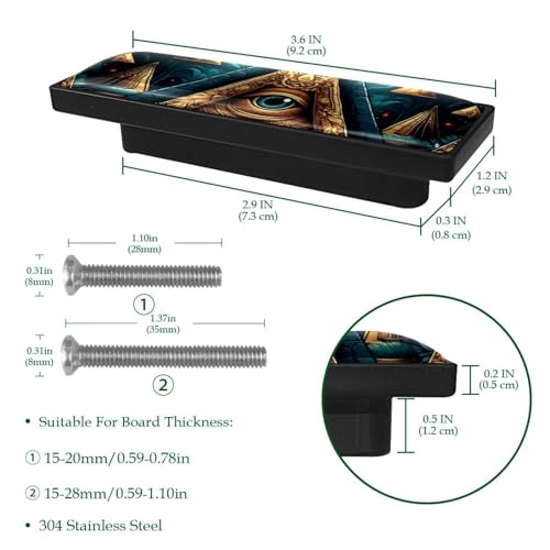 Boutons de commode bleu pyramide pour chambre et bureau