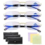3 Stück Intelligente Zoom Brille Automatische Fokuseinstellung, Intelligente Brille für Damen und Herren, Leicht zu lesen und Leicht und Komfortabel, Multifokale Lesebrille, Anti Blaulicht Lesebrille