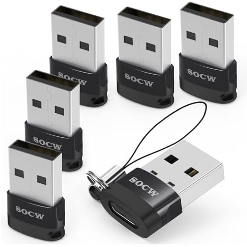USB C Female to USB Male Adapter 2.0 (Black, 6) -  socw