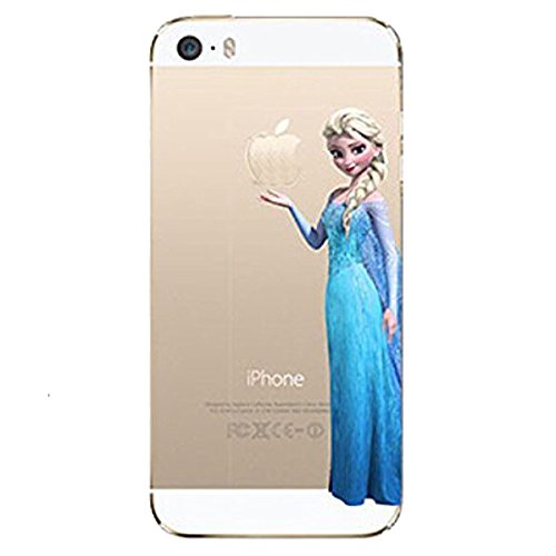 Princess Eating/ Frozen Elsa Holding Logo Clear Transparent Case For Apple Iphone 6 Plus(5.5-Inch)