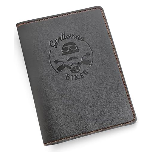 Funda para Permiso de Circulation Coche Cartera Polipiel para Documentos del Moto - Titular de Tarjeta - Gentlemen Biker