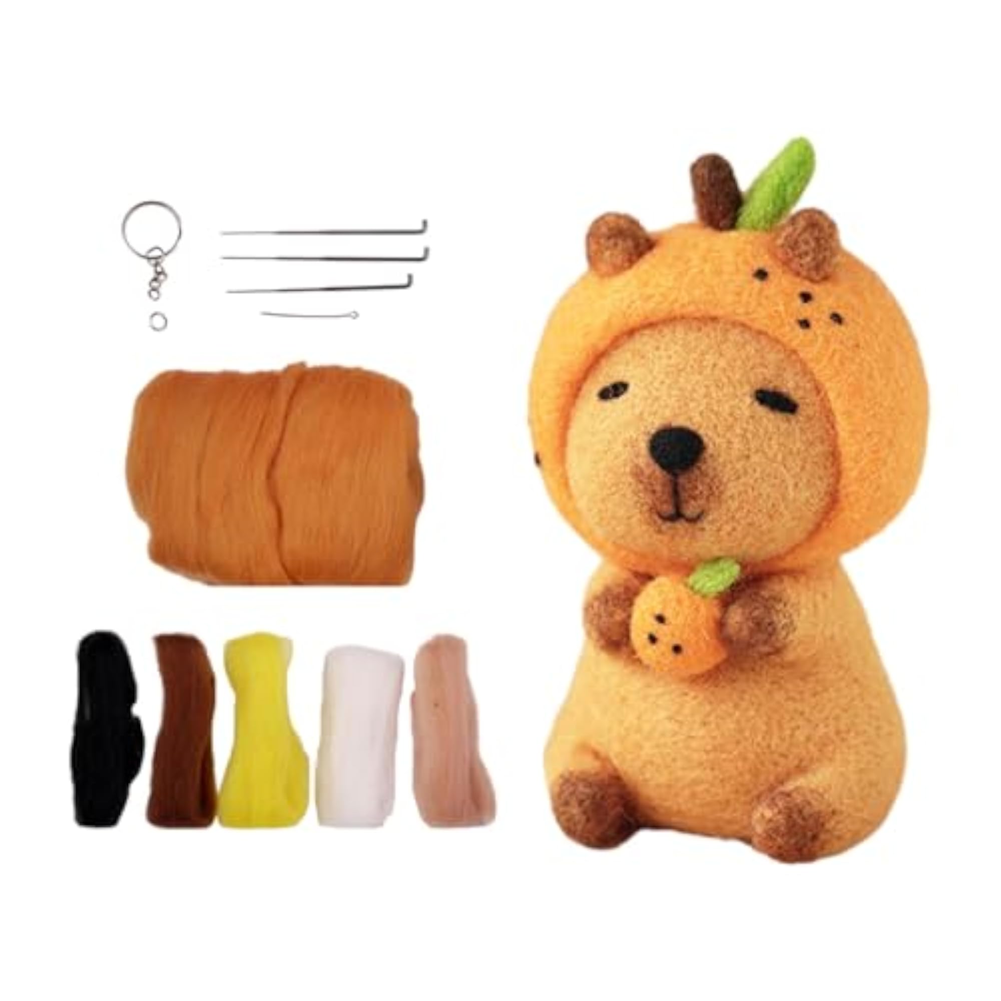 Capybara Plush Toy for Beginners, Felting Supplies Gift