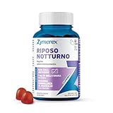 Zymerex RIPOSO NOTTURNO Gummies | 60 gommose | Rapido addormentamento | 1mg di Melatonina | Buon sonno | Jet leg | Integratore per dormire | Senza zuccheri, glutine e lattosio | Adatto a vegani