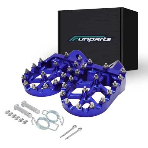 Repose-pieds CNC Funparts bleu pour moto tout-terrain YZ TTR PW 50 125