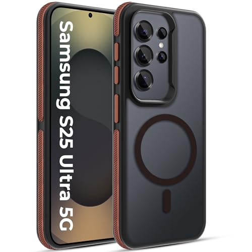 Image of A rtistque Compatible with Mag-Safe Frosted Ultra Matte Back Cover Case for Samsung Galaxy S25 Ultra 5g | Smooth Sides with Grip | Protective Design | Raised Camera Edges | S25 Ultra Case - Brown