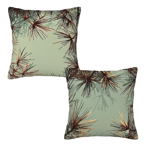 Funda Cojin 50x50 Aceituna, Terciopelo Funda Cojines Sofa Juego de 2, Cojines Decorativos para Sofa Impermeable, Pillow Case Impresión a Doble Cara para Decoracion Hogar, Sala de Estar (Planta) Z-62