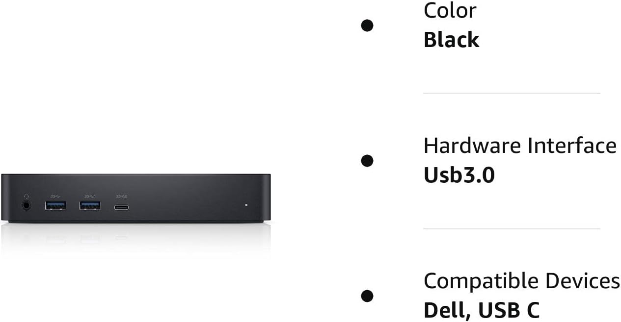 DELL DELLD6000 Universal Docking Station - Black (Renewed)