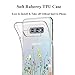 Unov Case Compatible with Galaxy S10e Case Clear with Design Soft TPU Shock Absorption Slim Embossed Pattern Protective Back Cover (Flower Bouquet)
