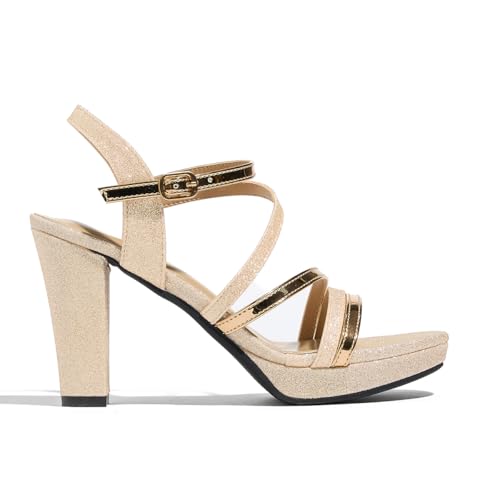 Lyngixko Block Heeled Platform Sandals Chunky Open Toe Shoes for Women by Lyngixko - Used condition - Image 6