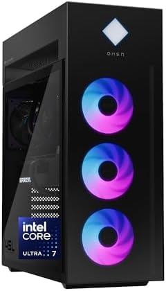HP OMEN 45L Gaming Desktop, Intel Core Ultra 7 265K, 32 GB RAM, 1 TB SSD, NVIDIA GeForce RTX 5070 Ti, Windows 11 Pro, Microsoft Copilot, Tempered Glass, GT22-3060 (2025)