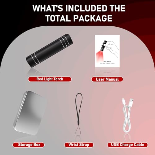 YKoliron Infrared Red Light Therapy Device, LED Red Light Wand, Near Infrared Light Therapy for Home Use (Black A) - Image 7