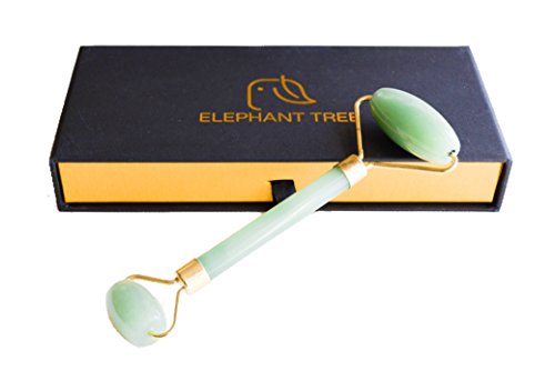 Elephant Tree Jade Roller for Facial Therapy Anti Aging 100% Natural Premium Jade Stone Roller - Handmade Face Massager Anti Wrinkle Jade Roller for Face