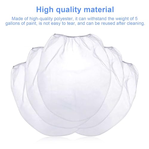 WJUAN 5 Gallon Filter Bag, Farbsiebbeutel Elastische Öffnung, Feinmaschiges Design, Weiße Filterbeutel Wiederverwendbar, für Verschiedene Fleckenflüssigkeitsfiltration (530 x 420mm)
