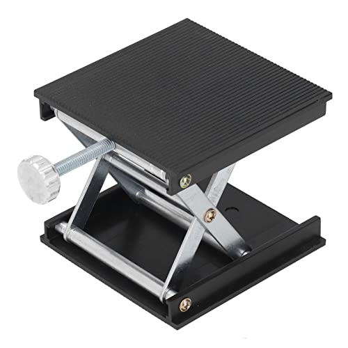 Lab Jack Stand Table Lift Table élévatrice de Laboratoire Alliage D'aluminium Lab Lifting Platform Stand Rack Lab-Lift Lifter Commande Manuelle Hauteur Réglable(Le noir)