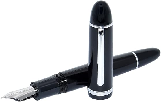 Jinhao X159 Fountain Pen Fine Nib, Acrylic Big Size Writing Pen Black