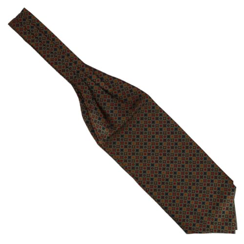 Foulard Ascot soie homme vert à pois motif italien chic Victoria