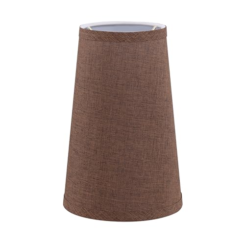 Aspen Creative 32215 Transitional Hardback Empire Shape Spider Fitter Lamp Shade in Dark Brown Burlap Texture Fabric, 4-1/4