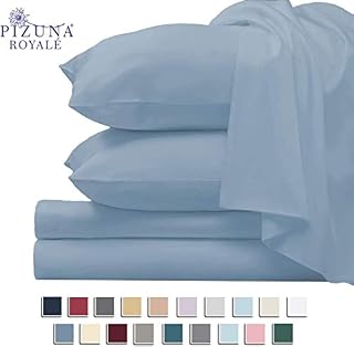 1000 Thread Count Blue Fog 6 Piece King Sheet Set with 2 Bonus