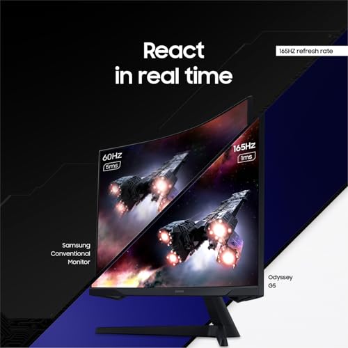 Samsung Odyssey 32 inch Curved Gaming Monitor (2,560 x 1,440) G55C QHD 165 Hz 1 ms, HDR10, FreeSync, Eye Saver Mode, 1000R Curvature- LS32CG550ENXZA by Samsung - Image 4