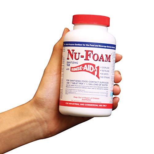 Glissen Chemical Nu-Foam EPA Regulated Disinfecting Tablet Cleaner, for Sanitizing Food and Non-Food Contact Surfaces, Kills Viruses Such as HIV, MRSA
